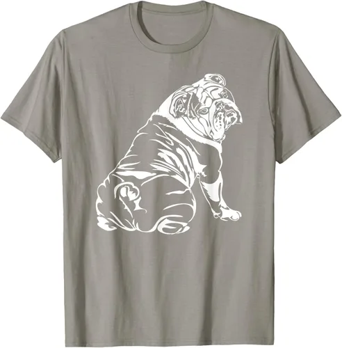 Vista 26 de Gracioso Bulldog Inglés playera perro Hund playera regalo, Azul (Heather blue)