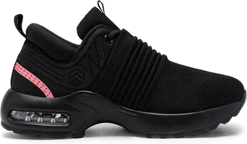 Vista 7 de FENLERN - Zapatos con punta de acero para mujer, tenis de seguridad ligeros con amortiguación de aire, zapatos de trabajo resistentes, fáciles