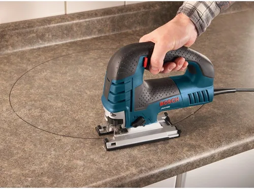 Vista 5 de Bosch - Sierra caladora JS470E, con cable, mango superior, 120 V, baja vibración, velocidad variable, 7 amperios, para un corte suave de hasta 5-7/8