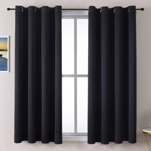 Vista 50 de ChrisDowa - Cortinas cortas para ventana de 40 pulgadas para dormitorio - Cortinas cortas con ojales y aislamiento térmico para oscurecer