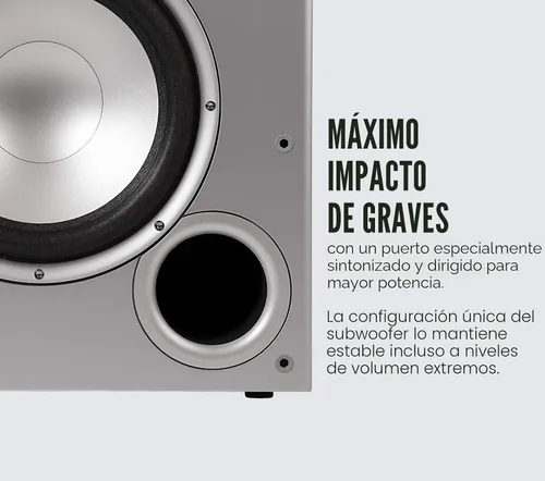 Vista 3 de Polk Audio PSW10 - Subwoofer amplificado de 10 pulgadas para audio doméstico - Tecnología Power Port, hasta 100 vatios, graves potentes en diseño