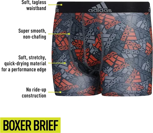 Vista 2 de adidas Calzoncillos tipo bóxer de rendimiento para niños paquete de 4