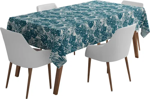 Vista 51 de Mantel cuadrado para interiores y exteriores de 58 x 58 pulgadas, mantel cuadrado impermeable para mesa de patio, manteles de primavera/verano