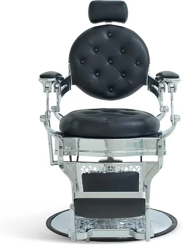 Vista 10 de Silla de peluquero vintage para peluqueros Heavy Tattoo Shampoo Equipo de salón de belleza (negro)