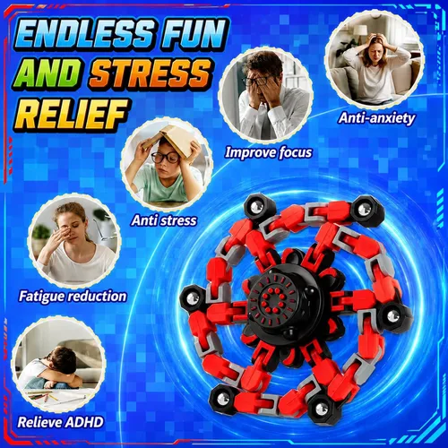 Vista 4 de 9 piezas transformables Fidget Spinners, cadena deformable sensorial Fidget DIY Robot Spinner Sensory para niños, juguetes Fidget para recuerdos