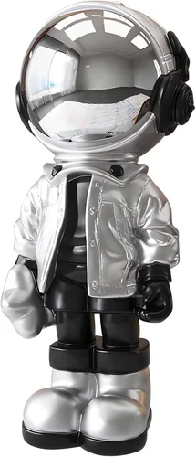 Vista 10 de Figura de astronauta, escultura de hombre espacial de resina con asa, para decoración de mesa del hogar, estantería, sala de estudio, decoración