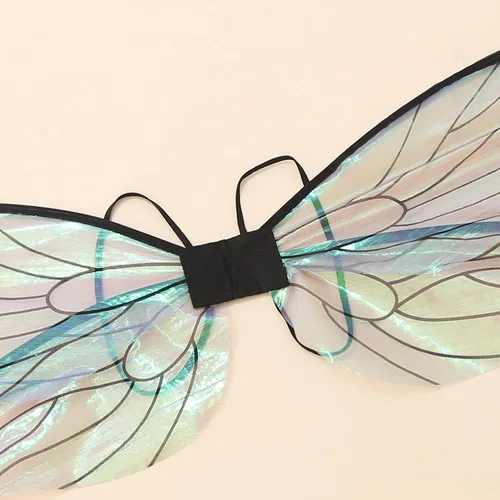 Vista 6 de iiniim Dress Up Cita Wings Fairy Princess Elf Wings Halloween Masquerade Cosplay Accesorios de disfraz de color negro, talla única