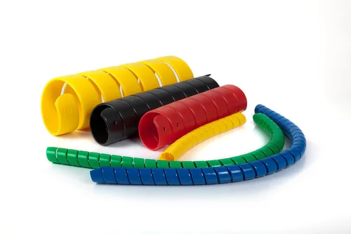 Vista 5 de Caplugs Serie SPPC - Safeplast Safe-Spiral - Envoltura en espiral precortada, protector de manguera y cable, HD-PE amarillo, diámetro exterior