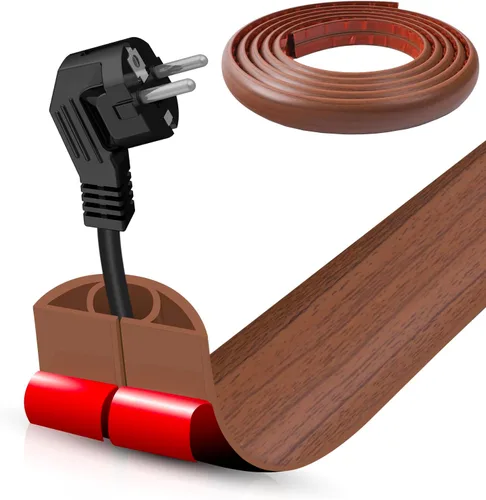 Vista 64 de Cubierta autoadhesiva para cables de suelo, gestión de cables de 3.3 pies, protector de tira de extensión para cables, evita tropiezos de cables