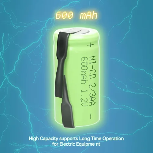 Vista 4 de AA Ni-Cd 1.2V 2/3AA 600mAh Batería Recargable - 6pcs Verde