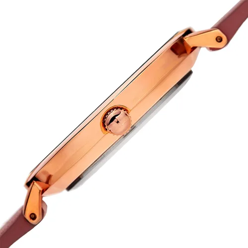 Vista 3 de August Steiner Reloj de pulsera de piel de nobuk con movimiento de cuarzo para mujer, AS8187