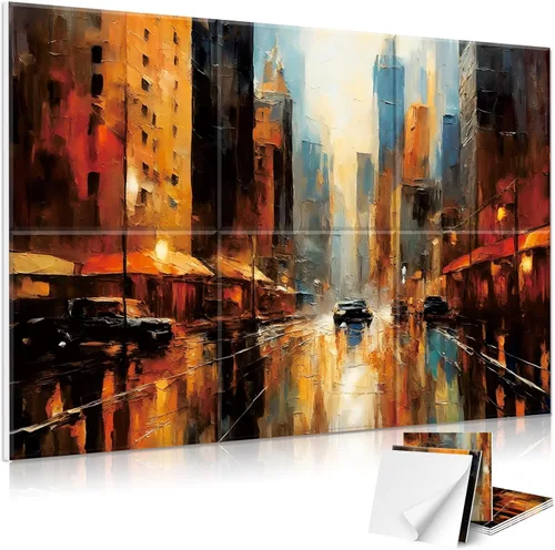 Vista 9 de JBER Paquete de 6 paneles acústicos artísticos, paneles de pared insonorizados de 47.2 x 27 pulgadas, paneles de pared autoadhesivos grandes