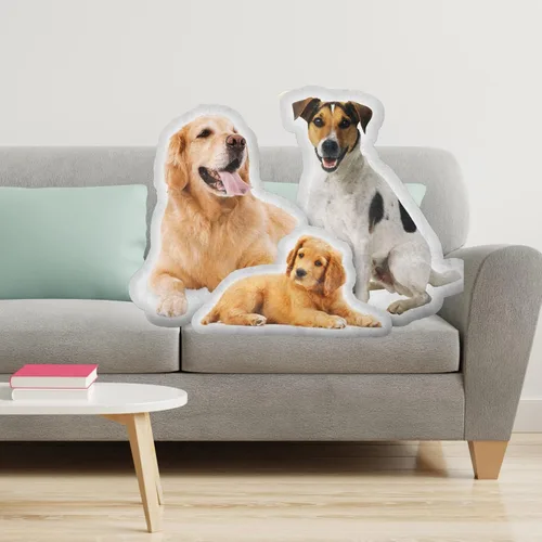 Vista 5 de Almohadas personalizadas con forma de mascota, almohada divertida personalizada con mascota/foto/personas, impresión fotográfica 3D doble cara