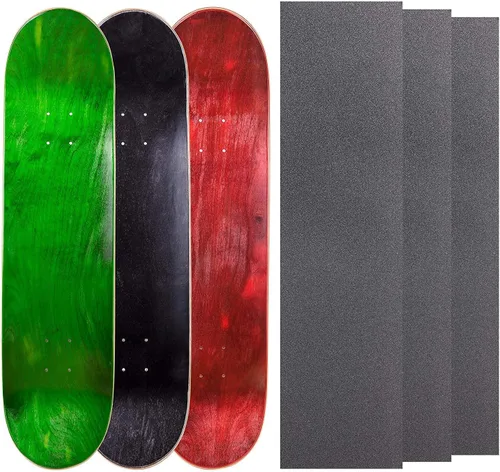 Vista 27 de Cal 7 Tablas de patineta de arce en blanco con cinta de agarre (paquete de 3, combinaciones)