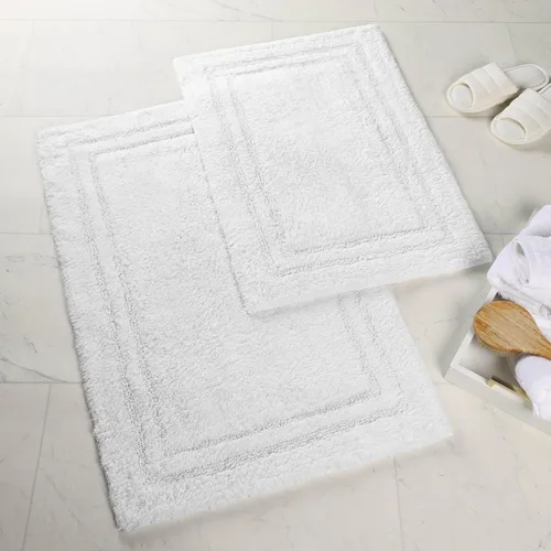 Vista 21 de Superior Cotton Washable Bath Rug, Non Slip Runner, 1 Piece Set, Black Absorbent Combed Cotton Bath Rug Runner or Rug Set, Bathroom Vanity or