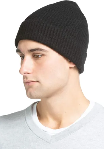 Vista 2 de Fishers Finery Sombrero con puños acanalados de cachemira 100% pura para hombre; ultra felpa