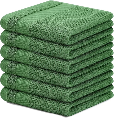 Vista 14 de Homaxy Juego de toallas de cocina y paños de cocina, 12 x 12 y 13 x 28 pulgadas, juego de 8 toallas de cocina 100% algodón, de tejido gofre, súper