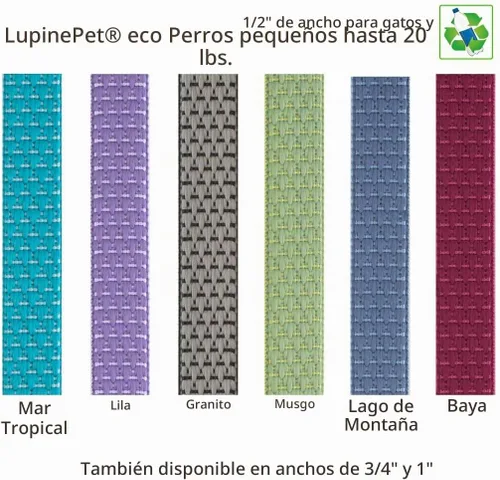Vista 2 de Collar para gato Breakaway de Lupine ECO Collection 1/2" de ancho con musgo que se ajusta de 8 a 12 pulgadas