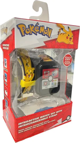 Vista 6 de Pokémon Interactive - Reloj inteligente para niños con pantalla táctil, correas intercambiables de Pikachu y Friends, cámara integrada, alarma