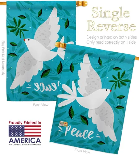 Vista 3 de Want Peace House Flags Pack Sweet Life Earth Support Environmental Protection USA Embroidery Small Decorative Gift Yard Banner Made In 28 X 40
