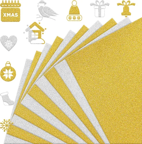 Vista 16 de FEILIBAY 20 hojas de papel de cartulina negra con purpurina, tamaño A4, para manualidades, decoraciones de cumpleaños y bodas, caja de regalo