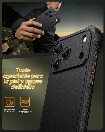 Vista 8 de Funda para iPhone 17 Pro, compatible con MagSafe, soporte integrado y botón de captura de control de cámara, protección de grado militar, funda