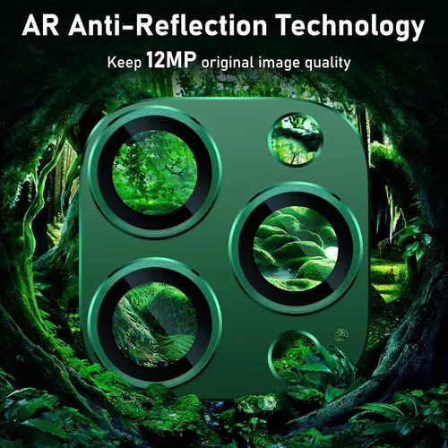 Vista 3 de UniqueMe - Protector de lente de cámara para iPhone 13 Pro/13 Pro Max, color verde alpino