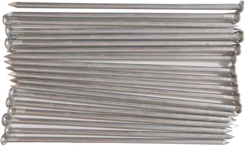 Vista 8 de Estacas de paisaje, picos de paisaje galvanizados de metal para césped artificial, picos de tienda, bordes de pavimentadora (25, 6 pulgadas)