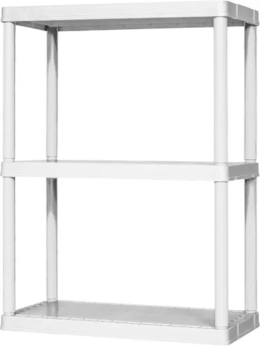 Vista 15 de Gracious Living Sistema de organización de almacenamiento de 3 estantes de altura fija, uso ligero, sólido, de 12 x 24 x 33 pulgadas, para hogar