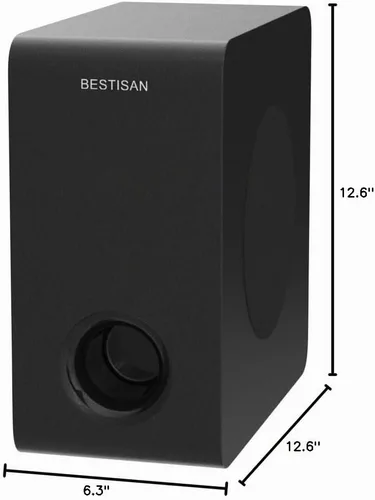 Vista 8 de Subwoofer con alimentación, Bestisan Subwoofer de audio para el hogar activo de 6.5" de 16,5 cm en diseño compacto para receptor, graves profundos
