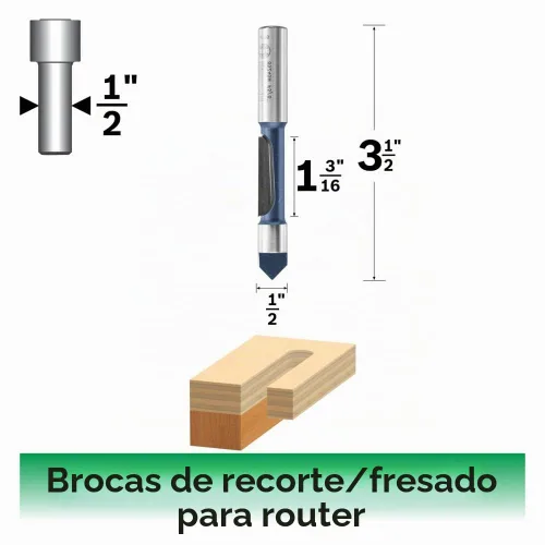 Vista 2 de Bosch Broca cóncava para panel piloto de 1 flauta con punta de carburo 85246M 1/2 pulg. x 1-3/16 pulgadas
