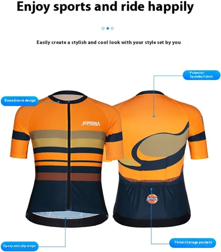 Vista 2 de Camisetas de ciclismo de verano para hombre, manga corta, secado rápido, camisa de ciclismo de montaña, traje de carreras, chaqueta de ciclismo