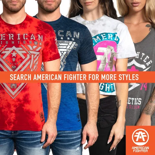 Vista 6 de American Fighter Camisetas para hombre para hombre, ligeras, brillantes, de primavera y verano para hombre, camisetas de manga corta para hombre.