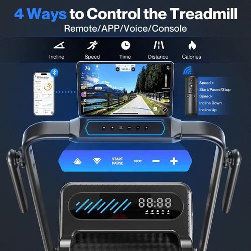 Vista 6 de Cardirun Almohadilla para caminar con inclinación automática y barra