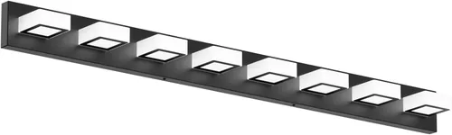 Vista 12 de Ralbay - Luz LED negra para tocador de baño, moderna, atenuable con 5 temperaturas de color, accesorios de iluminación de pared de acrílico negro