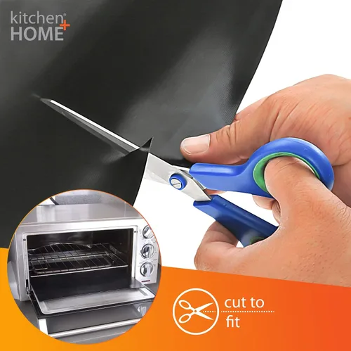 Vista 4 de Kitchen + Home Toaster Oven Liner – Resistente 100% libre de PFOA y BPA – Revestimiento antiadherente reutilizable para horno tostador