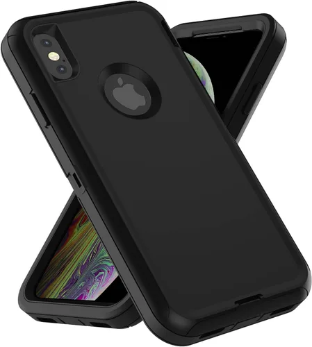 Vista 5 de Funda para iPhone Xs Max, [Resistente] 4 en 1, resistente a prueba de cortocircuitos, con función atril y protector de pantalla para Apple iPhone Xs