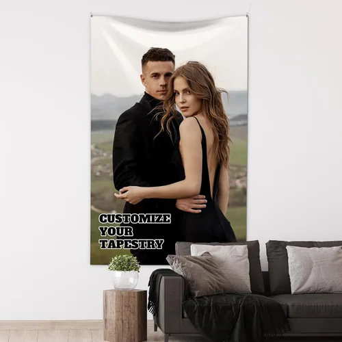 Vista 14 de XIAYUEHUA Bandera de fondo personalizada para subir imagen de tapiz personalizado para dormitorio, pancartas y letreros personalizados para colgar