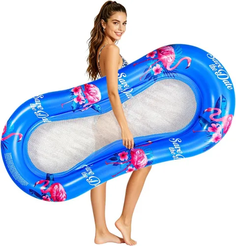 Vista 6 de ZHUYNXIR Flotador de piscina para adultos, hamaca flotante, balsas inflables, sofá de aire para piscina, cama flotante, tumbado en él, todo tu