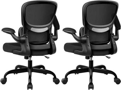 Vista 16 de BESTFAIR Silla de oficina ergonómica, silla de escritorio de malla transpirable cómoda con soporte lumbar, silla de computadora, silla de escritorio