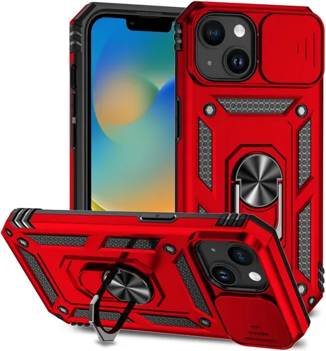 Vista 43 de Funda magnética compatible con iPhone 14 Pro de 6.1 pulgadas, funda magnética para iPhone 14 Pro con cubierta de cámara y soporte de grado militar