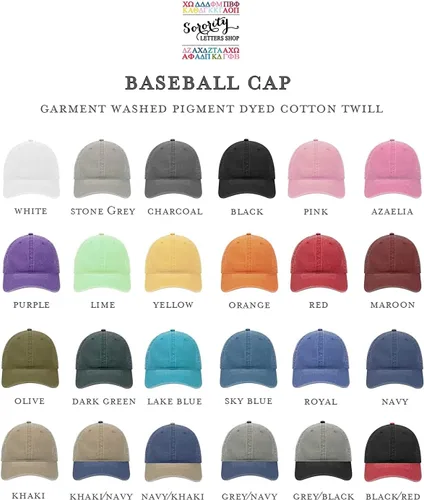 Vista 3 de Lambda Chi Alpha Fraternity - Gorra de béisbol bordada con letras griegas Lambda Chi Alpha, sarga de algodón teñida con pigmento