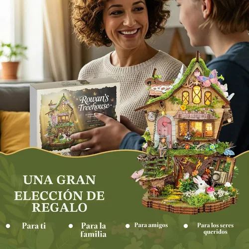 Vista 8 de Rompecabezas de madera 3D, diseño de bosque encantado, kit de miniatura para adultos y adolescentes, ideal para regalar y decorar casa de muñecas