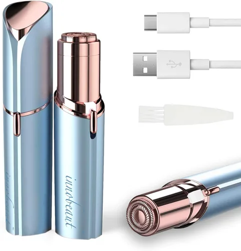 Vista 9 de innobeaut Depilación facial para mujeres, removedor de vello facial eléctrico sin dolor para cara, labios, barbilla con USB recargable, azul