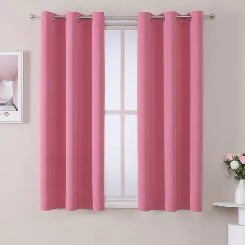 Vista 137 de ChrisDowa - Cortinas cortas para ventana de 40 pulgadas para dormitorio - Cortinas cortas con ojales y aislamiento térmico para oscurecer
