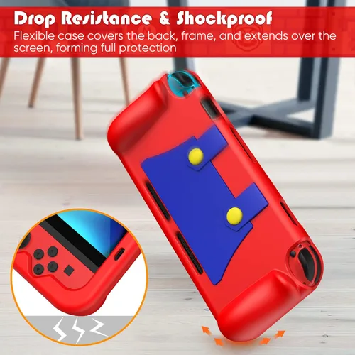 Vista 4 de KENOBEE Funda de silicona y funda de transporte compatible con Nintendo Switch 2017