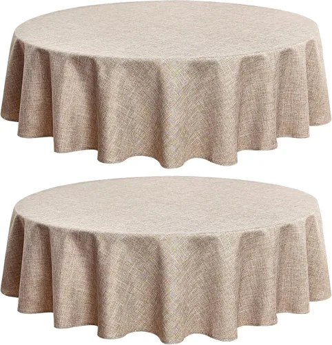 Vista 25 de Fitable - Mantel cuadrado de lino sintético resistente a las arrugas, tela neutral, para mesa de interior o exterior, para cocina o comedor