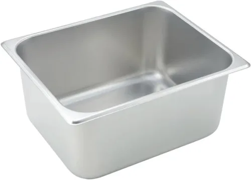 Vista 8 de Winco Bandeja de Tamaño 1/2 de 1 1/4" (NSF), Acero Inoxidable Dishwasher safe, Heavy-duty, Reinforced corners, Great for Steam Tables, Buffets
