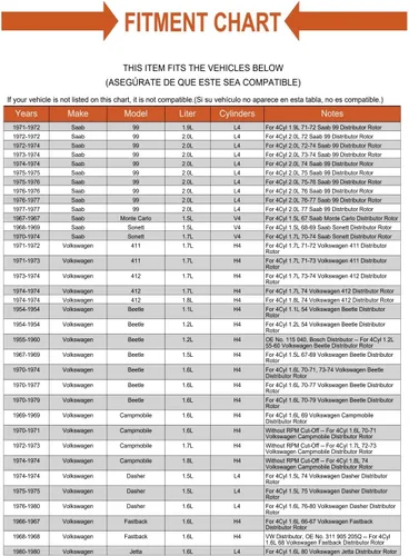 Vista 6 de Rotor distribuidor de repuesto para Mercedes VW 1600 2000 320 X19 190 220 E8
