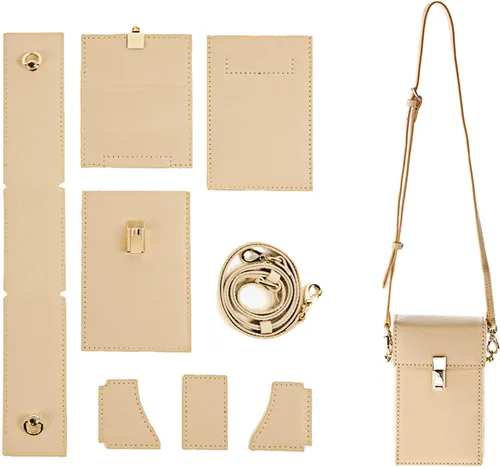 Vista 9 de POPSEWING Leather Phone Bag DIY Kit, Small Crossbody Cell Phone Purse for Women, Cellphone Wallet Bag with Sewing Kit for Girlfriend Personalized